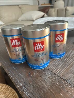 Set of 3 - illy Decaf Ground Coffee Canisters